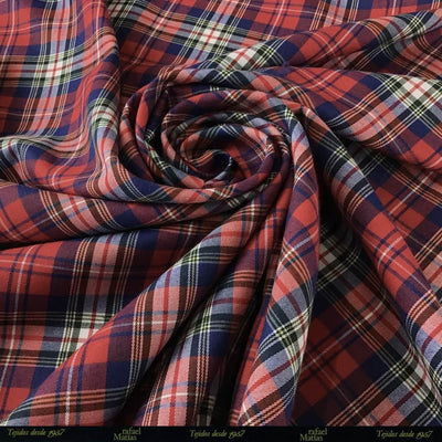 Tela Viyella Cuadro Escocés Rojo