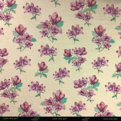 Tela Doble Gasa Algodón Flor Amarilla