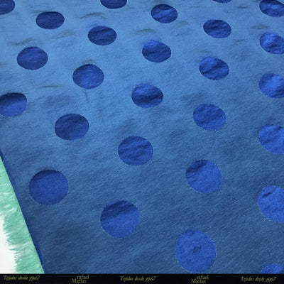 Tela Crespón Lunar Turquesa Verde