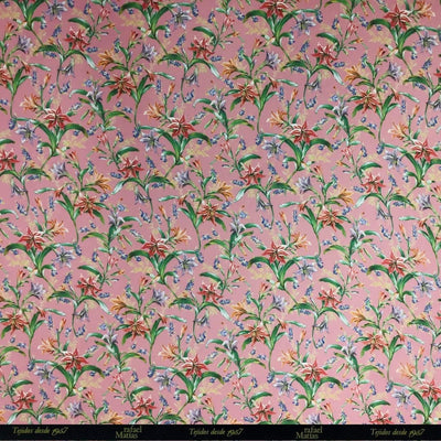 Tela Georgette Estampado Flor Botánica Rosa