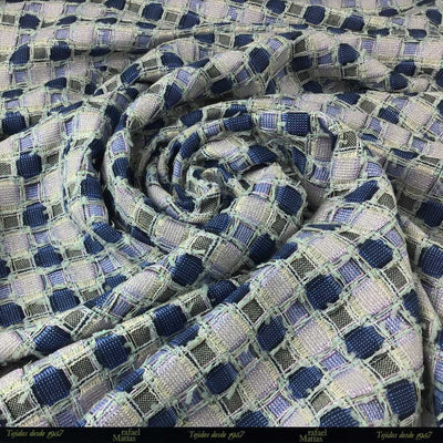 Tela Chanel Cuadros Azules