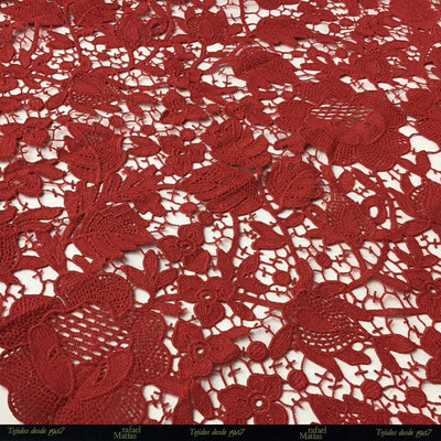 Tela Guipour Flores Rojo